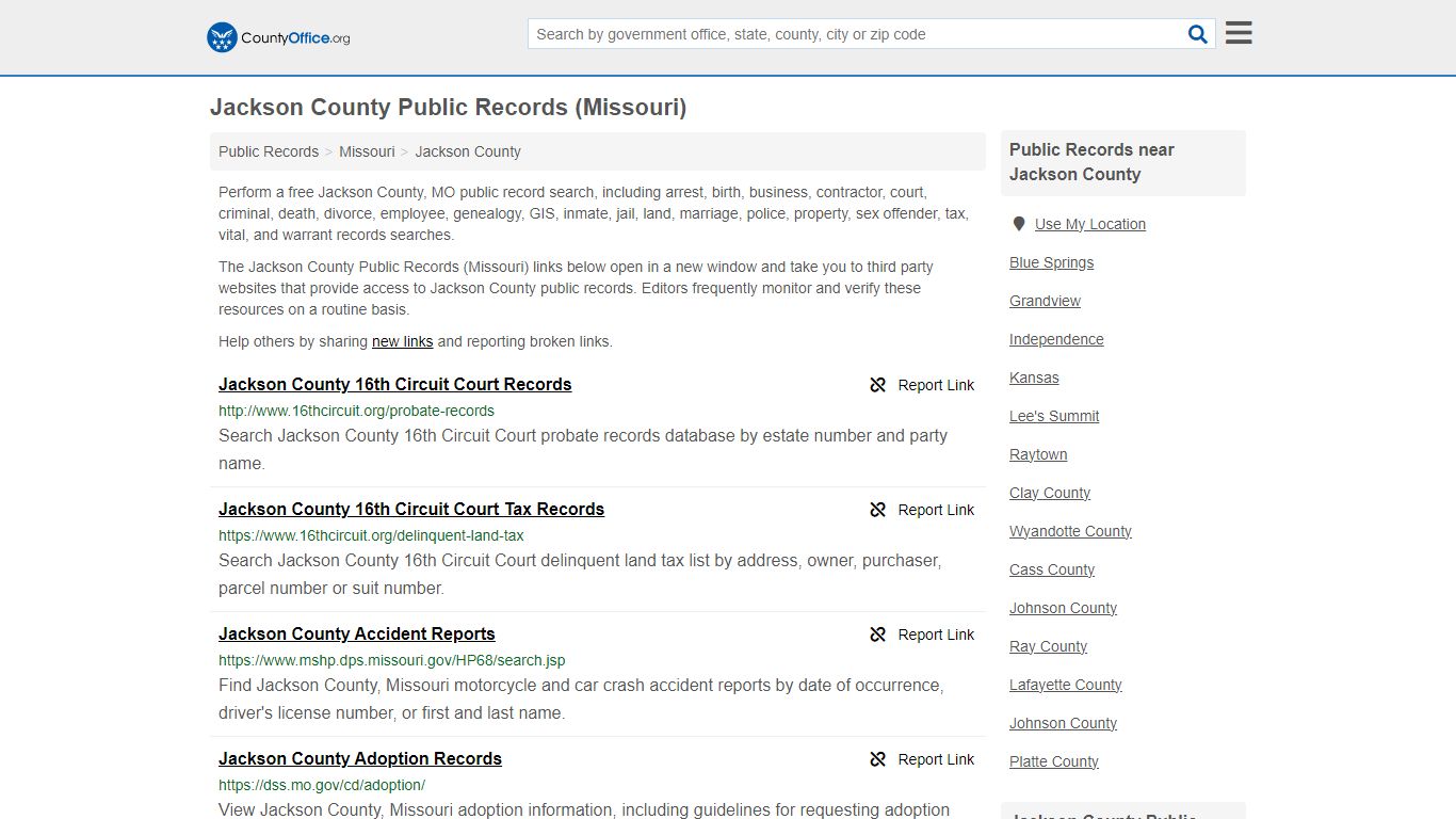 Public Records - Jackson County, MO (Business, Criminal, GIS, Property ...
