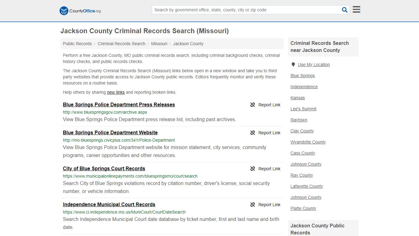 Criminal Records Search - Jackson County, MO (Arrests, Jails & Most ...