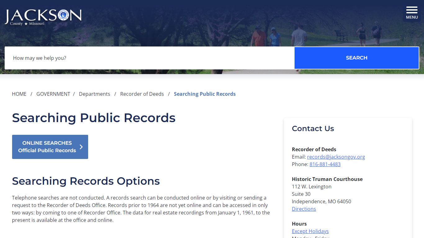 Searching Public Records - Jackson County MO